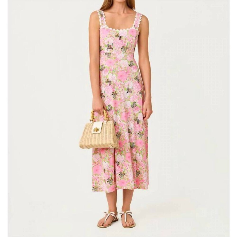 Lilly Pulitzer Dwyer Midi Dress, Pistachio Macaron Bees Knees. NWT. $198 new.